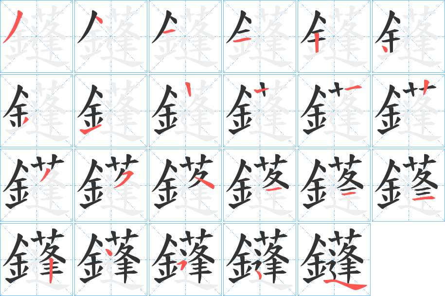 鑝字筆畫寫法
