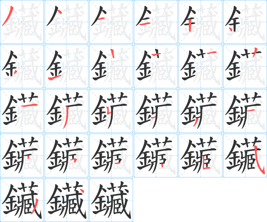 鑶字筆畫寫法
