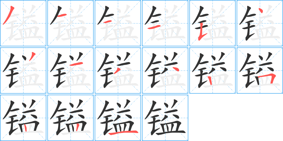 鎰字筆畫(huà)寫(xiě)法
