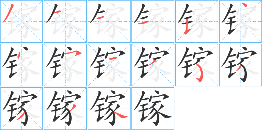 鎵字筆畫寫法