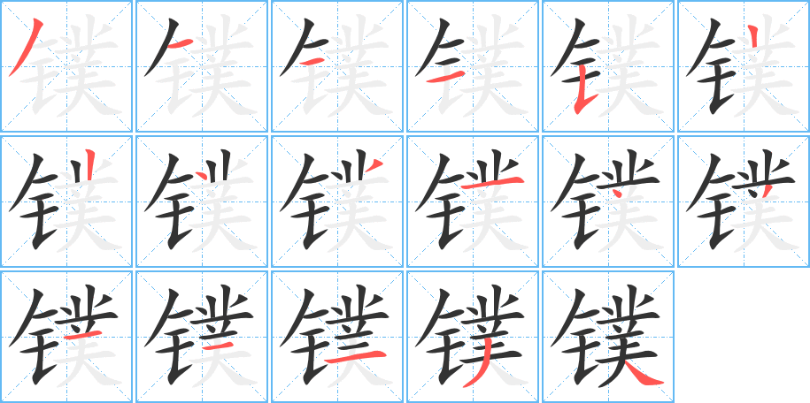 鏷字筆畫寫法