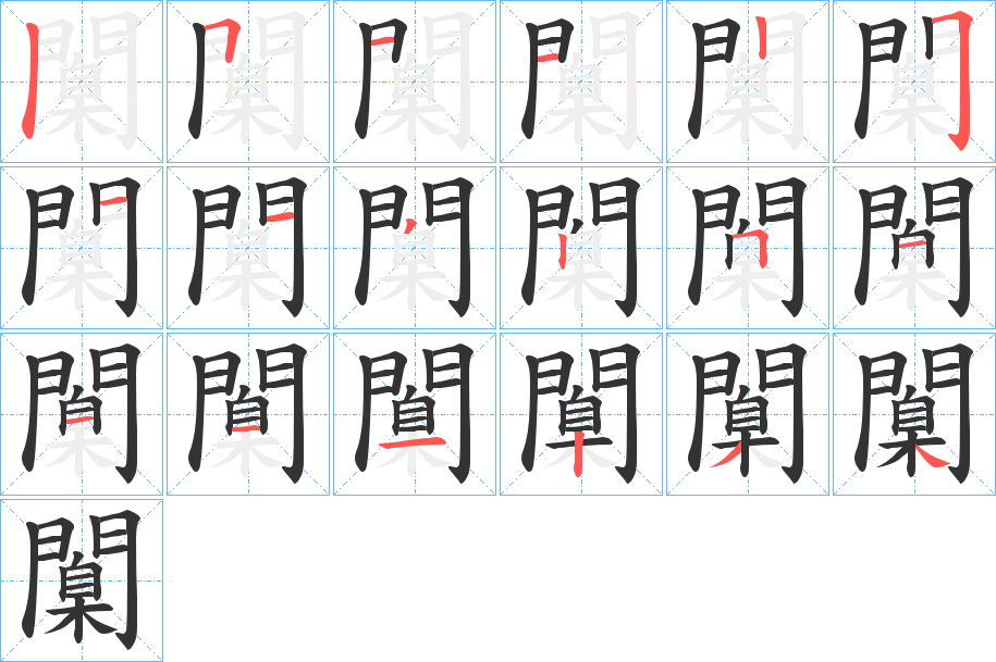 闑字筆畫寫法