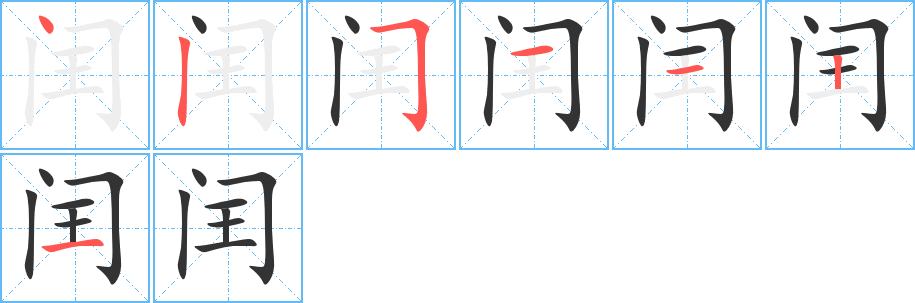 閏字筆畫寫法