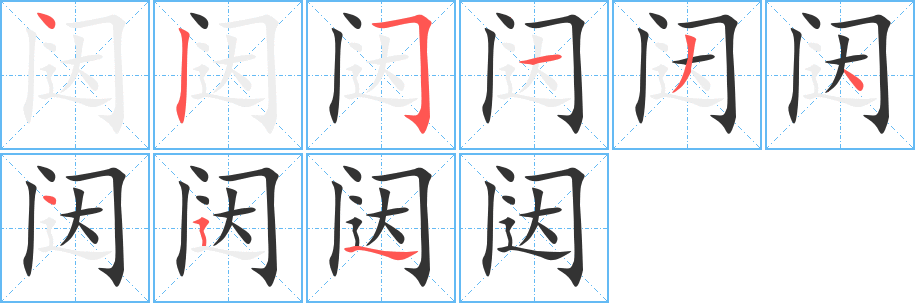 闥字筆畫(huà)寫(xiě)法