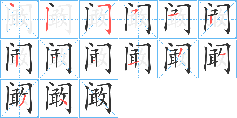 闞字筆畫寫法