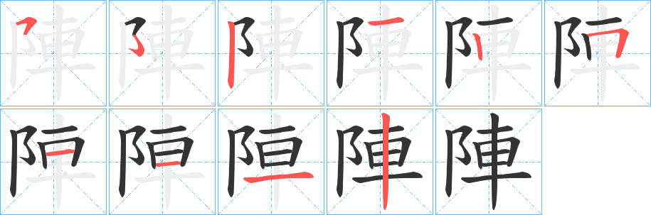 陣字筆畫寫法