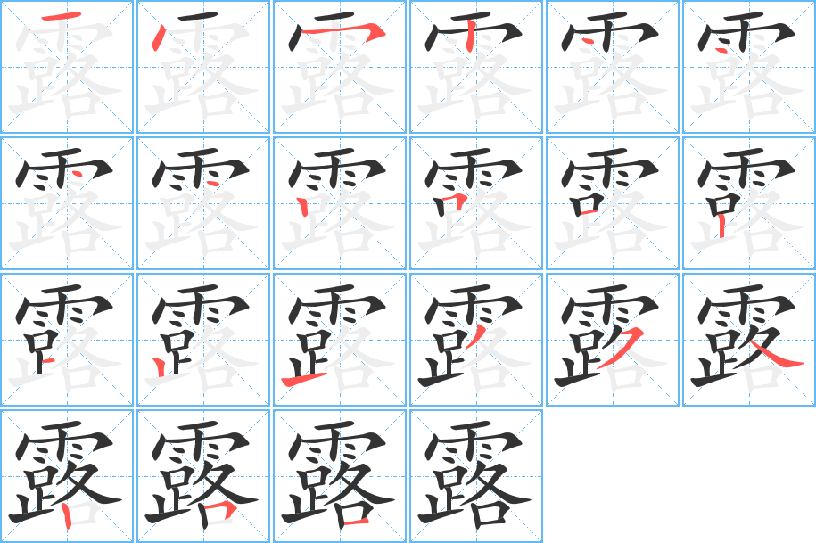 露字筆畫寫法