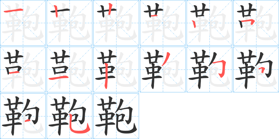 鞄字筆畫寫法
