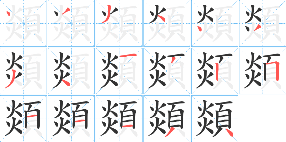 顃字筆畫寫法