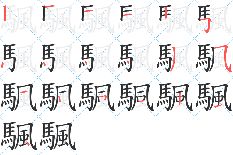 颿字筆畫寫法
