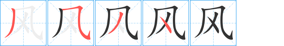 風字筆畫寫法