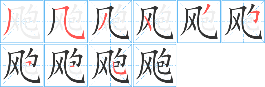 颮字筆畫寫法