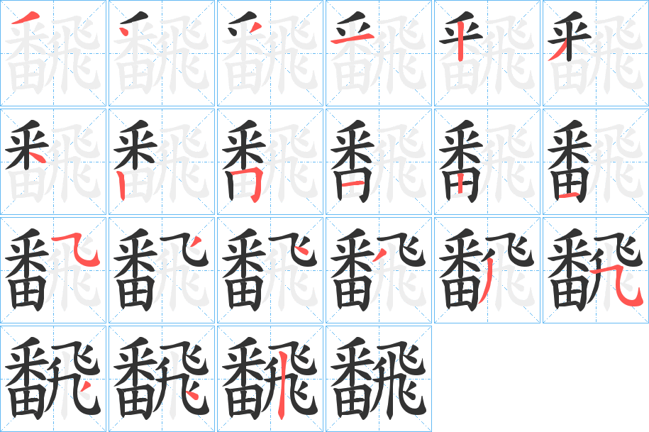 飜字筆畫寫法