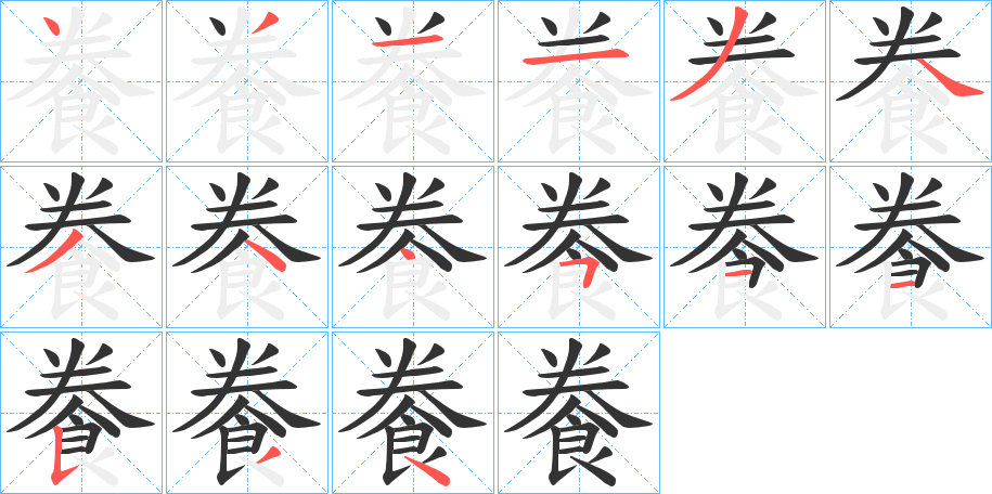 餋字筆畫寫法