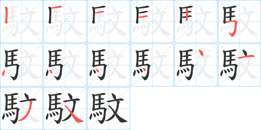 馼字筆畫寫法