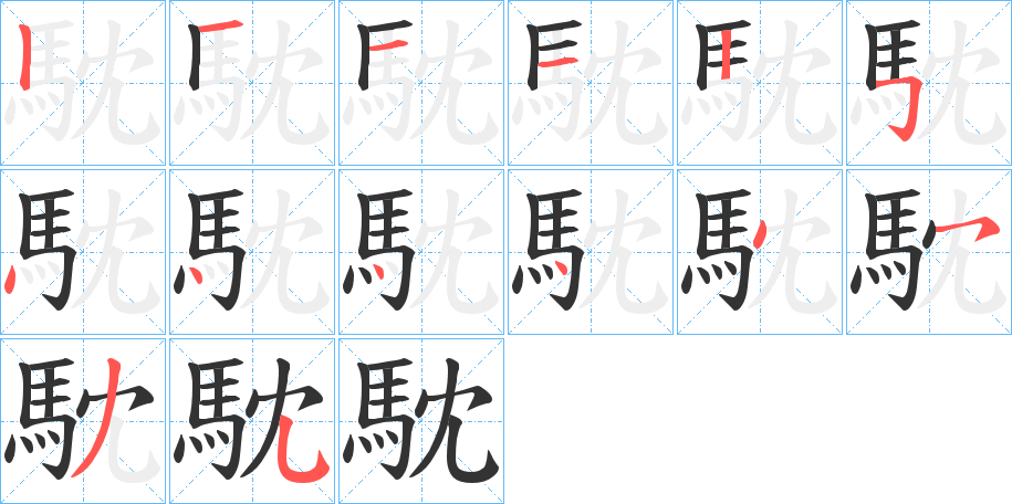 馾字筆畫寫法