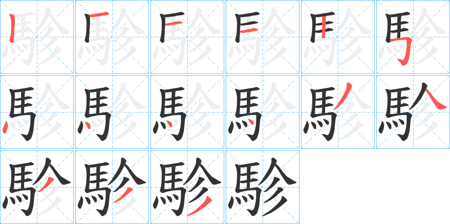 駗字筆畫(huà)寫(xiě)法
