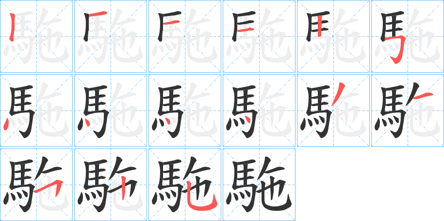 駞字筆畫寫法