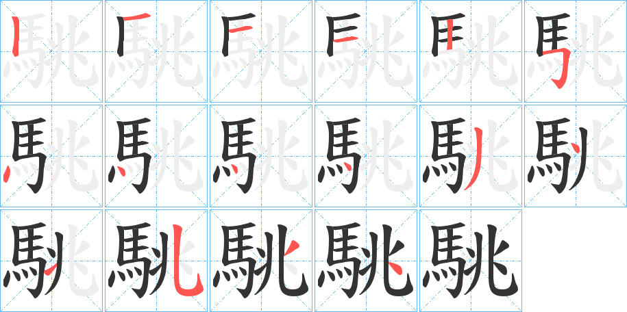 駣字筆畫寫法