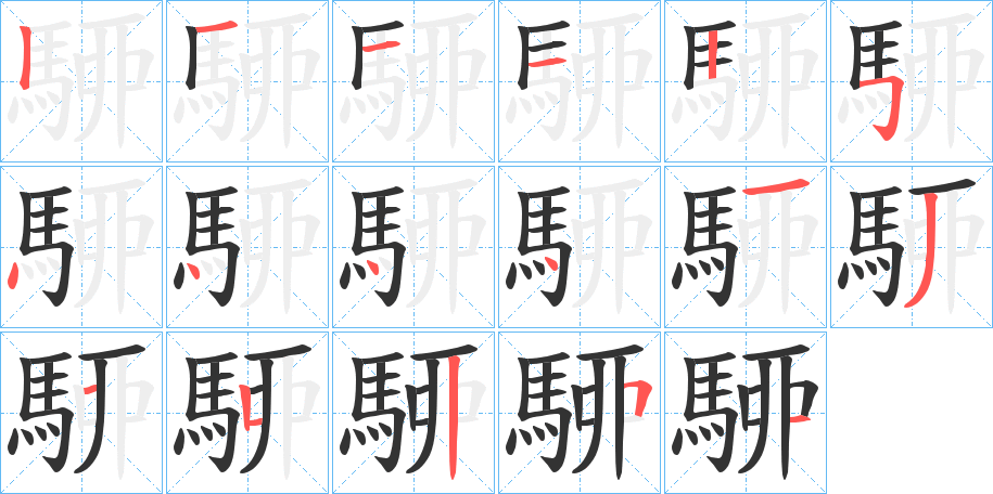 駵字筆畫寫法