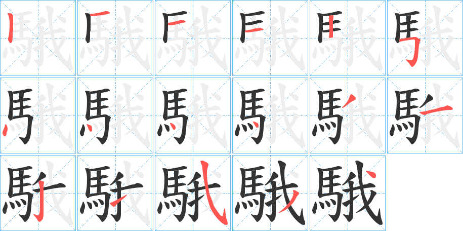 騀字筆畫(huà)寫(xiě)法