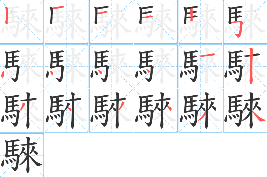 騋字筆畫寫法