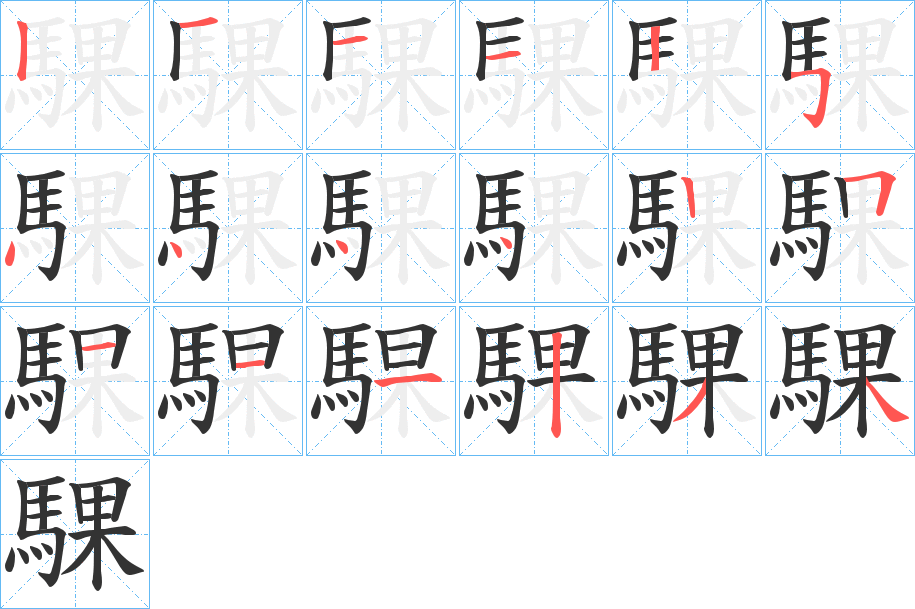 騍字筆畫寫法
