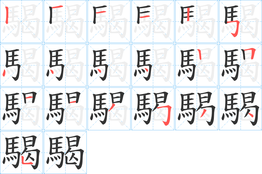 騔字筆畫寫法