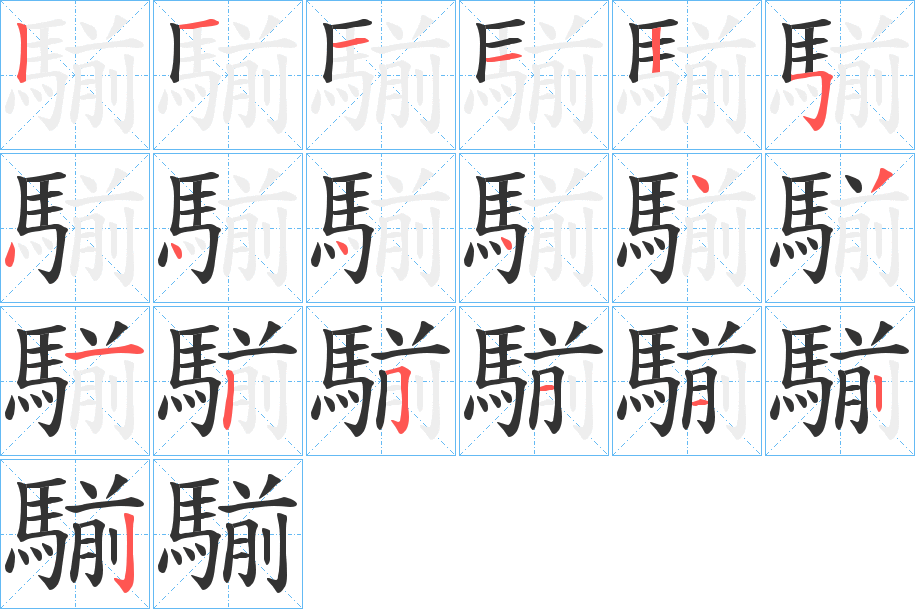 騚字筆畫寫法