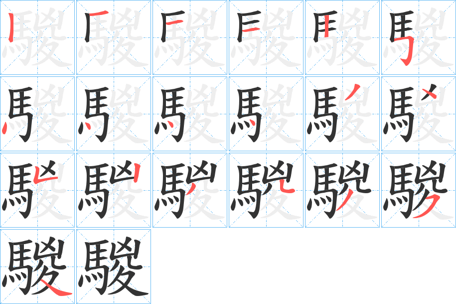 騣字筆畫寫法
