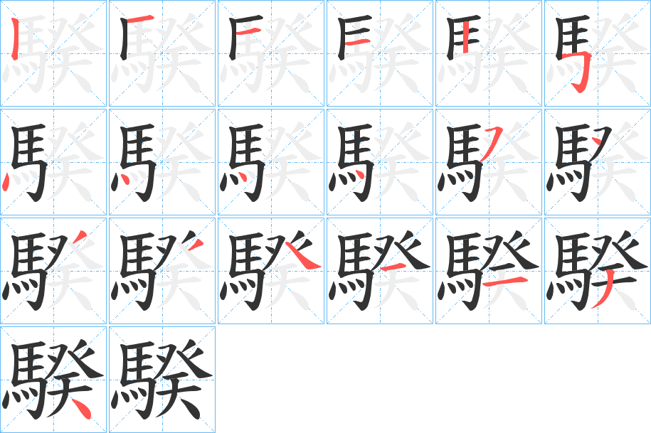 騤字筆畫寫法