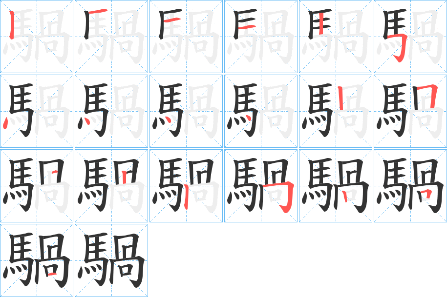 騧字筆畫寫法