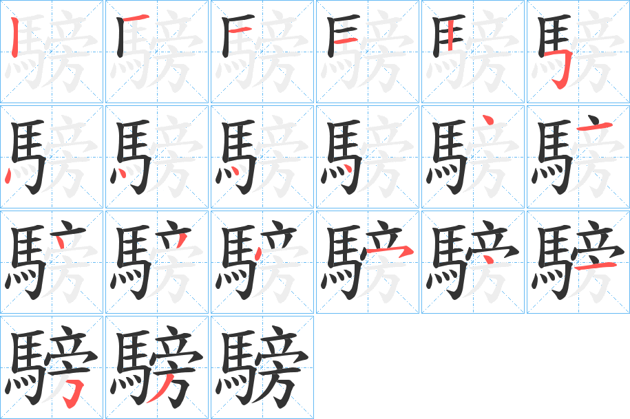 騯字筆畫寫法