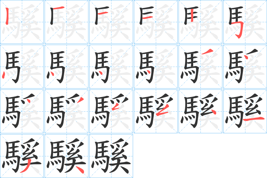 騱字筆畫寫法