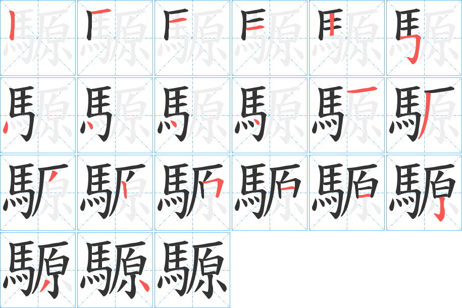 騵字筆畫(huà)寫(xiě)法