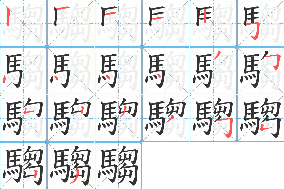 騶字筆畫寫法