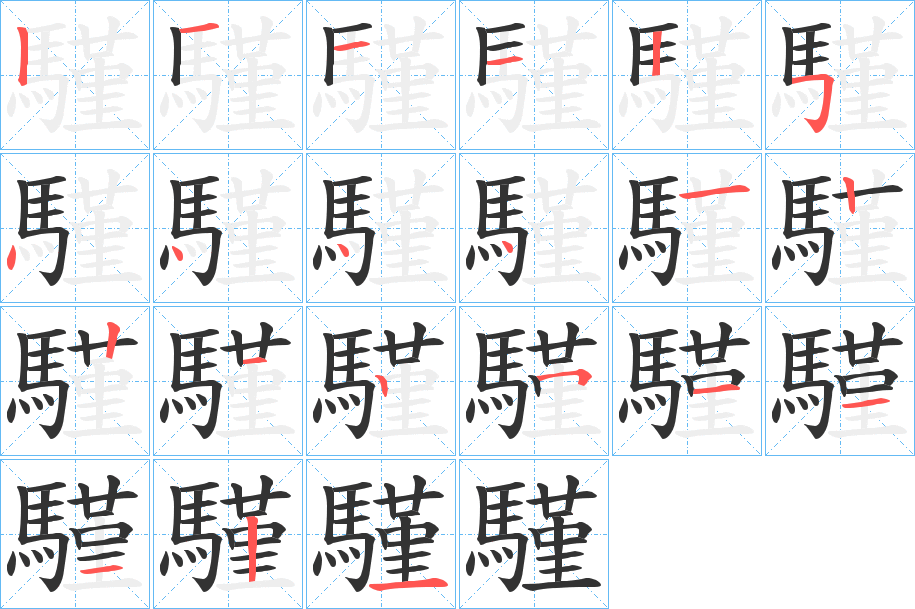 騹字筆畫(huà)寫(xiě)法