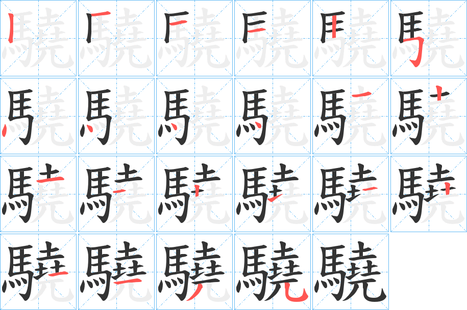 驍字筆畫(huà)寫(xiě)法