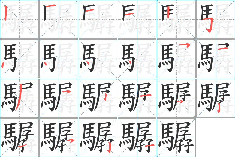 驏字筆畫(huà)寫(xiě)法