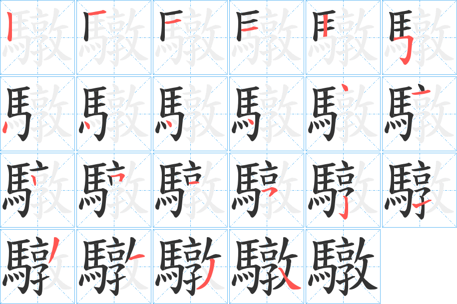 驐字筆畫寫法