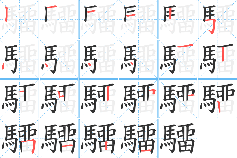 驑字筆畫寫法