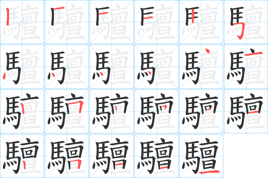 驙字筆畫寫法