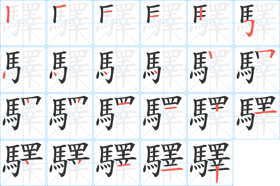 驛字筆畫(huà)寫(xiě)法