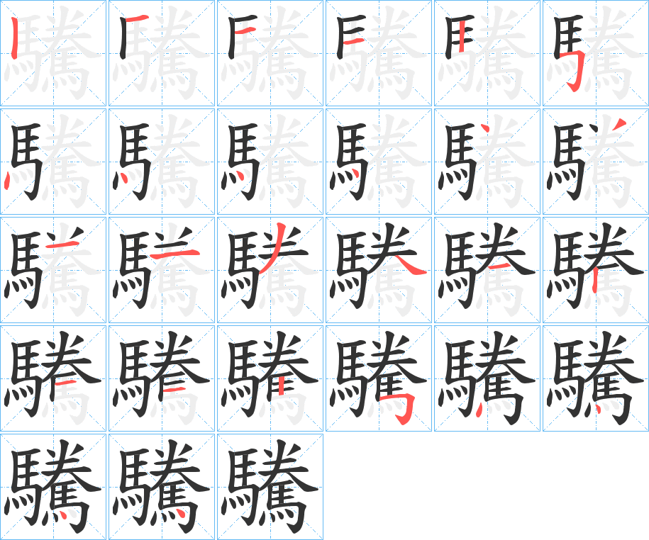 驣字筆畫寫法