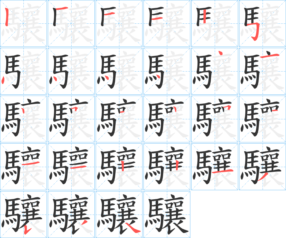 驤字筆畫寫法