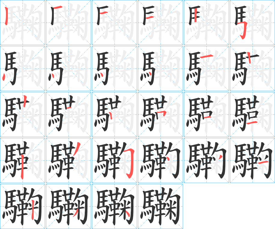 驧字筆畫寫法
