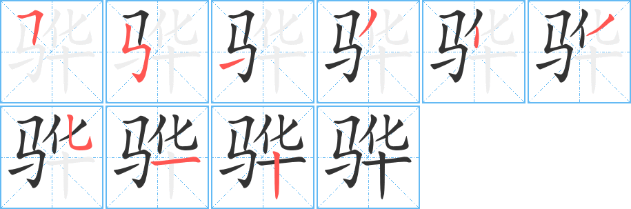驊字筆畫寫法