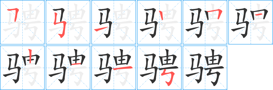 騁字筆畫(huà)寫(xiě)法