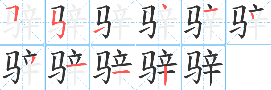 骍字筆畫寫法