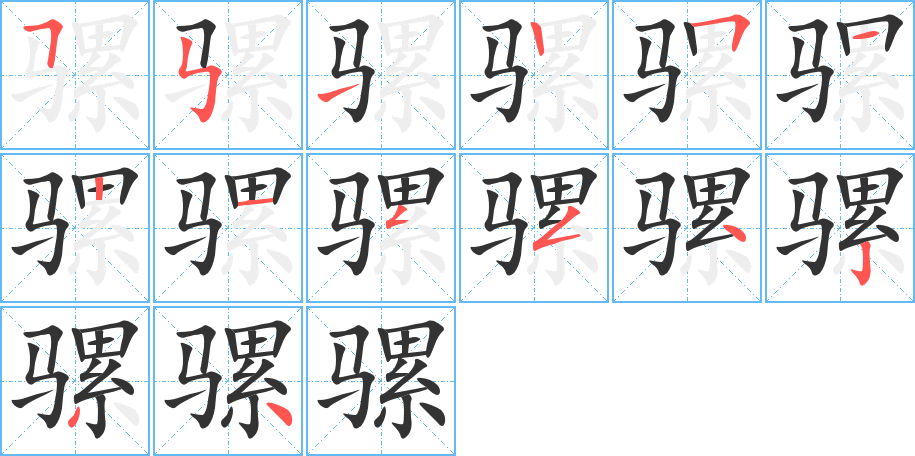 騾字筆畫寫法